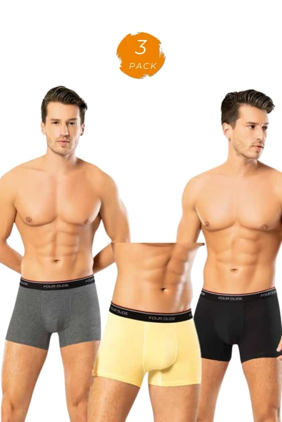 Looksense Erkek Dude 3 lü Düz Likralı Boxer  1605 ürün görseli 1