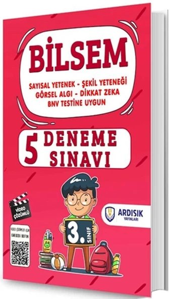 3. Sınıf 5 li Bilsem Deneme Sınavı Tamamı Video Çözümlü Ardışık Yayınları ürün görseli 1