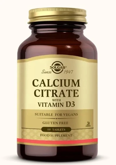 Solgar Calcium Citrate with Vitamin D3 60 Tablet ürün görseli 1