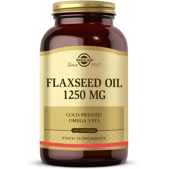 Solgar Flaxseed Oil 1250 Mg 100 Softjel ürün görseli 1