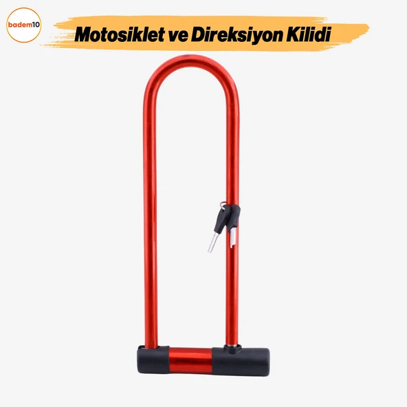 Kilit Direksiyon Motosiklet Bisiklet Kilidi Motorsiklet Halat Zincir Çelik Hırsız Güvenlik 31 cm ürün görseli 1