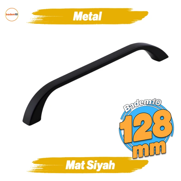 Göksu Kulp 128 mm Siyah Metal Mutfak Mobilya Çekmece Mutfak Dolap Dolabı Kulpları Kapak Kulb 12.8 cm ürün görseli 1