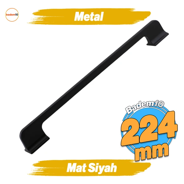 Afra Metal Mat Siyah Kulp 224 mm 22.4 cm Mobilya Çekmece Mutfak Dolabı Dolap Kapak Kulp Kulb Kulpu ürün görseli 1