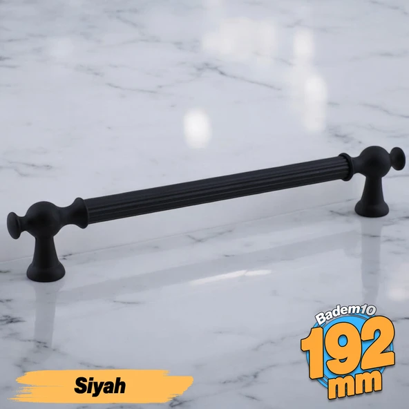 Kudret (192 mm - 19.2 cm) Mat Siyah Metal Mobilya Mutfak Çekmece Dolap Dolabı Kulbu Kulpu Kulpları ürün görseli 1