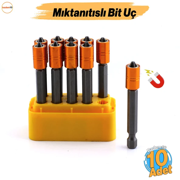 10 Adet Mıknatıslı Bits Uç PZ2 65 mm Renkli Vida Tutucu Sökme Yıldız Matkap Vidalama Ucu S2 Çeliği ürün görseli 1