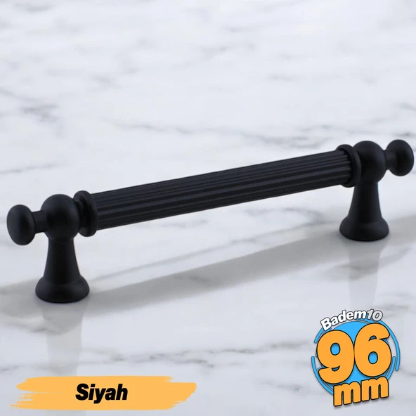 Selçuklu (96 mm - 9.6 cm) Mat Siyah Metal Mobilya Mutfak Çekmece Dolap Dolabı Kulbu Kulpu Kulpları ürün görseli 1