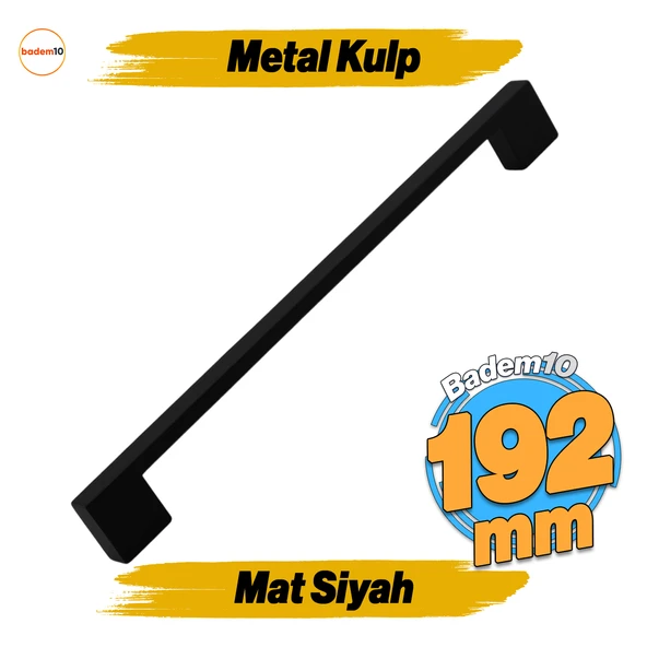 Dar Köprü (192 mm - 19.2 cm) Siyah Metal Mobilya Mutfak Çekmece Dolap Dolabı Kulbu Kulpu Kulpları ürün görseli 1