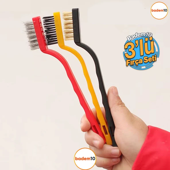 3'lü Set Mutfak Temizlik Tel Fırça Seti Plastik Çok Amaçlı Temizleme Fırçası Kir Pas Kireç Izgara ürün görseli 1