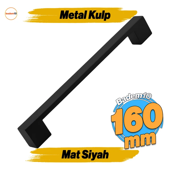 Dar Köprü (160 mm - 16 cm) Mat Siyah Metal Mobilya Mutfak Çekmece Dolap Dolabı Kulbu Kulpu Kulpları ürün görseli 1