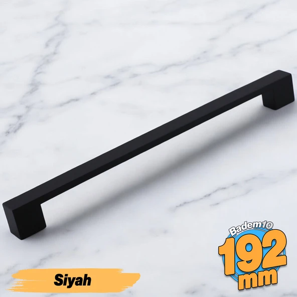 Orta Köprü (192 mm - 19.2 cm) Siyah Metal Mobilya Mutfak Çekmece Dolap Dolabı Kulbu Kulpu Kulpları ürün görseli 1
