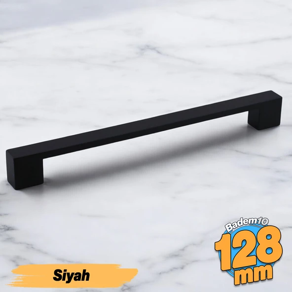 Orta Köprü (128 mm - 12.8 cm) Siyah Metal Mobilya Mutfak Çekmece Dolap Dolabı Kulbu Kulpu Kulpları ürün görseli 1
