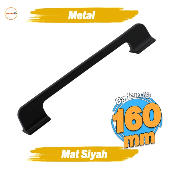 Afra Metal Mat Siyah Kulp 160 mm 16 cm Mobilya Çekmece Mutfak Dolabı Dolap Kapak Kulplar Kulb Kulpu ürün görseli 1