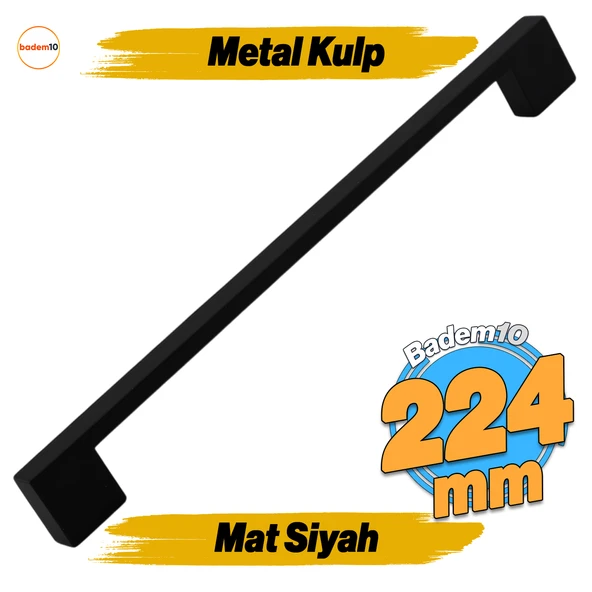 Dar Köprü (224 mm - 22.4 cm) Siyah Metal Mobilya Mutfak Çekmece Dolap Dolabı Kulbu Kulpu Kulpları ürün görseli 1