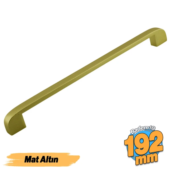 Zehra (192 mm - 19.2 cm) Mat Gold Metal Mobilya Mutfak Çekmece Dolap Dolabı Kulbu Kulpu Kulpları ürün görseli 1