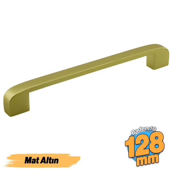 Zehra (128 mm - 12.8 cm) Mat Gold Metal Mobilya Mutfak Çekmece Dolap Dolabı Kulbu Kulpu Kulpları ürün görseli 1