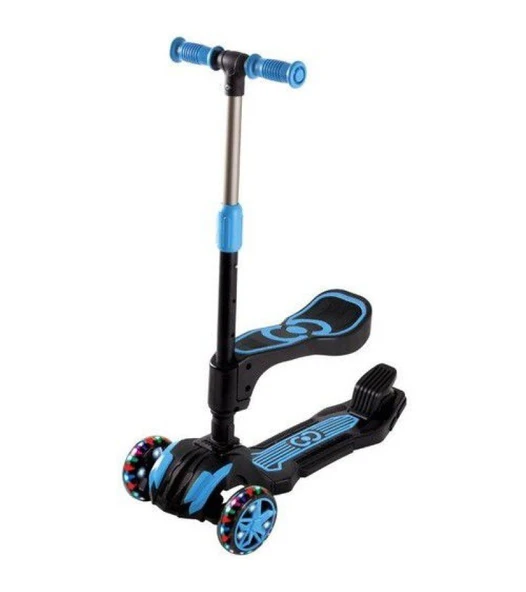 Scooter Cool Wheels Işıklı Mavi Combo Oturaklı Scooter 5+ ürün görseli 1