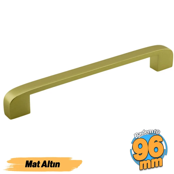 Zehra (96 mm - 9.6 cm) Mat Gold Metal Mobilya Mutfak Çekmece Dolap Dolabı Kapak Kulbu Kulpu Kulpları ürün görseli 1
