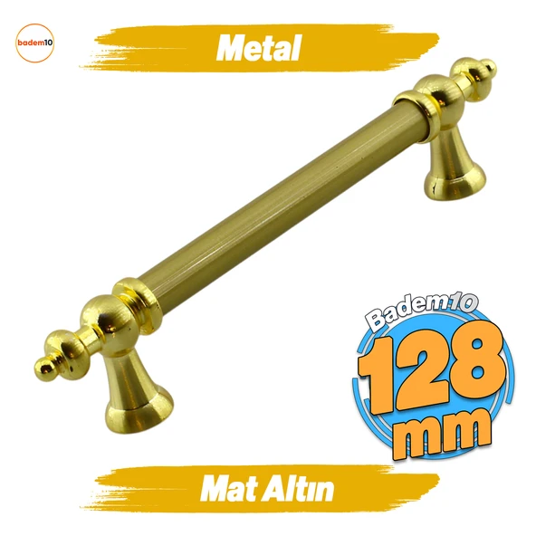 Osman (128 mm - 12.8 cm) Gold Metal Mobilya Mutfak Çekmece Dolap Dolabı Kapak Kulbu Kulpu Kulpları ürün görseli 1