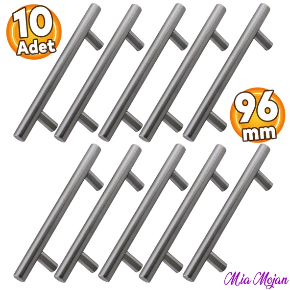 (10 Adet) Mia Mojan 96 mm İnox Metal Mobilya Mutfak Çekmece Dolap Dolabı Kulbu Kulpu Kulpları ürün görseli 1