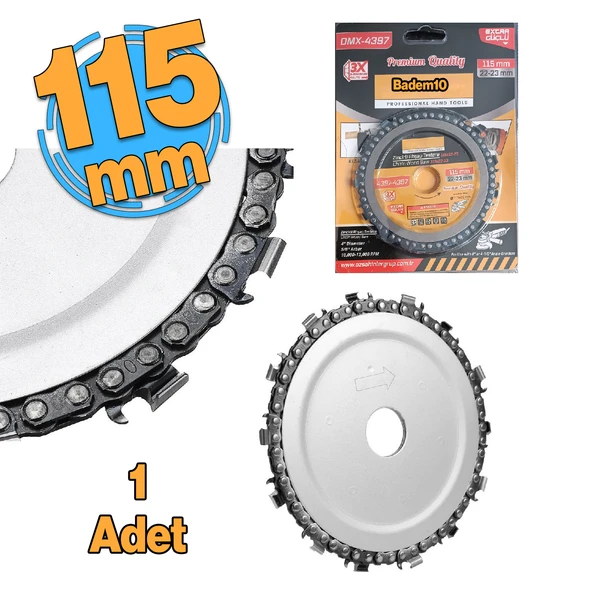 Zincirli Ahşaop Desteresi 115 mm 4" Taşlama Makine Uyumlu Kesme Oyma Şekil Verme Testeresi 1 Adet ürün görseli 1