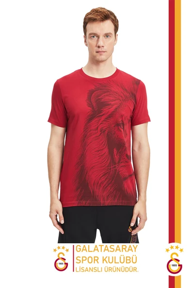 Galatasaray Orijinal Lisanslı Aslan Baskılı T-Shirt ürün görseli 1
