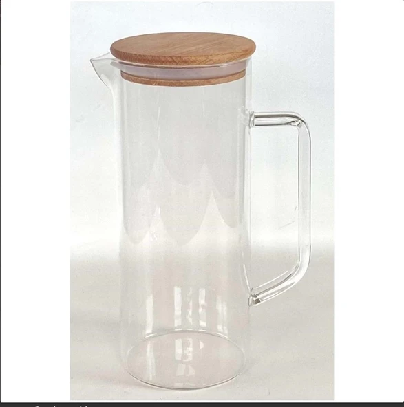 buenos borosilikat cam sürahi - kapaklı sürahi 1200ml.ince cam ürün görseli 1
