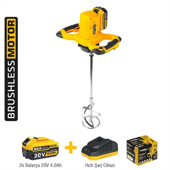 SGS5440 - 20 Volt 4 Amper Akülü Boya Harç Karıştırıcı Mikser Çift Akülü ürün görseli 1