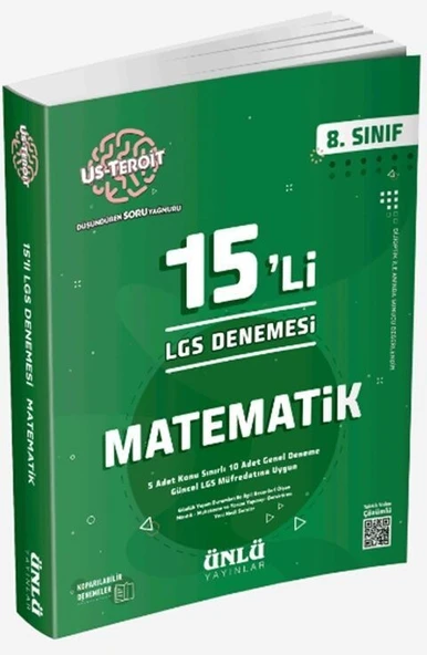 8. Sınıf Us Teroit 15 li Matematik LGS Denemesi Ünlü Yayıncılık ürün görseli 1