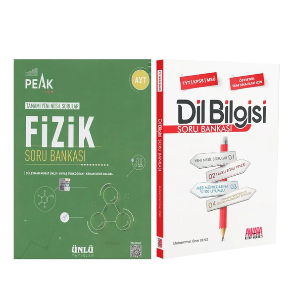 Ünlü Yayıncılık AYT Fizik Best Peak ve AKM Dil Bilgisi Soru Bankası Seti 2 Kitap ürün görseli 1