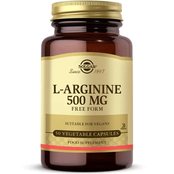Solgar L-Arginine 500 Mg 50 Kapsül ürün görseli 1