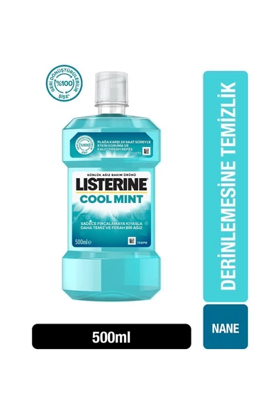 Listerine Cool Mint Nane Aromalı Ağız Çalkalama Suyu 500 ml ürün görseli 1