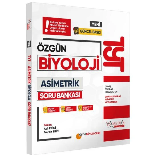 2025 YKS-TYT Asimetrik BİYOLOJİ Özgün Soru Bankası Yeni Nesil Dijital Çözümlü Asimetrik Yayınları ürün görseli 1