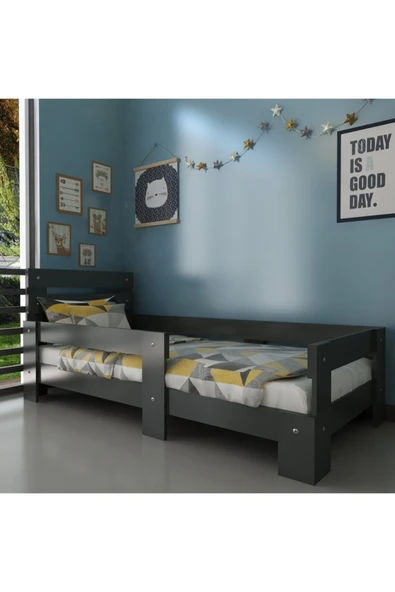 Ninnimo Newmod Touch Karyola Antrasit Q4000-4 90x190 Cm Yatak Uyumlu ürün görseli 1