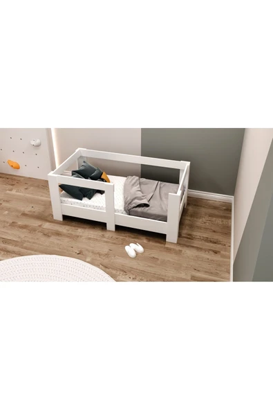 Ninnimo Montessori 70x140 Yatak Uyumlu Mdf Beyaz Çocuk Karyola ürün görseli 1