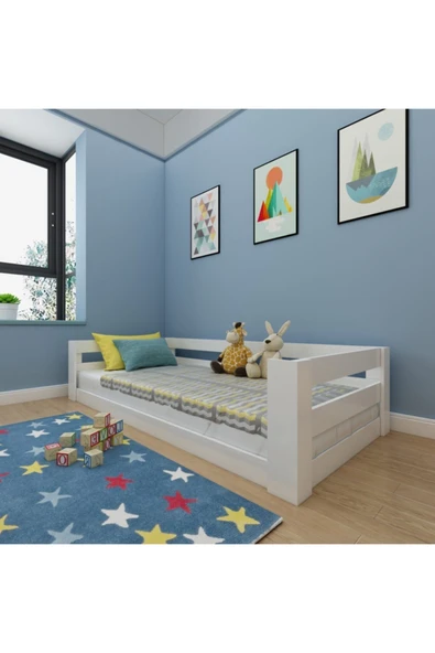 Ninnimo Ninnimo Sedir Montessori 90x190 Yatak Uyumlu Beyaz Karyola ürün görseli 1