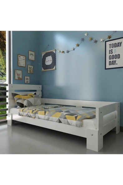 Ninnimo Newmod Touch Q 4001-1 90x190 Yatak Uyumlu Beyaz Mdf Karyola ürün görseli 1