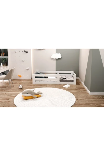 Ninnimo Ninnimo Beyaz Yüzde Yüz Mdf 90x190 Yatak Uyumlu Montessori Karyola ürün görseli 1