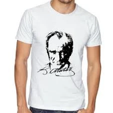 beyaz atatürk tişörtü unisex model ürün görseli 1