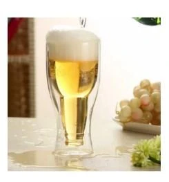 Linanware Şişe Tasarımlı Çift Cidarlı Cam Bardak Bira Meşrubat 350ML DC106 ürün görseli 1