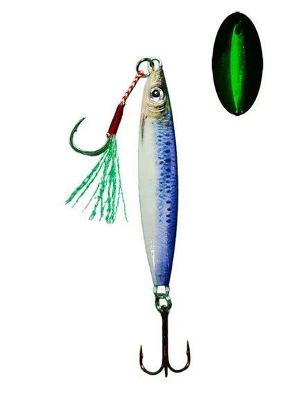 S.F. Sardalya Jig 34g - Sahte Yem Kaşık Rapala -Levrek, Palamut, Lüfer, Çinekop, Turna İçin En İyi Glow Jig Yem ürün görseli 1