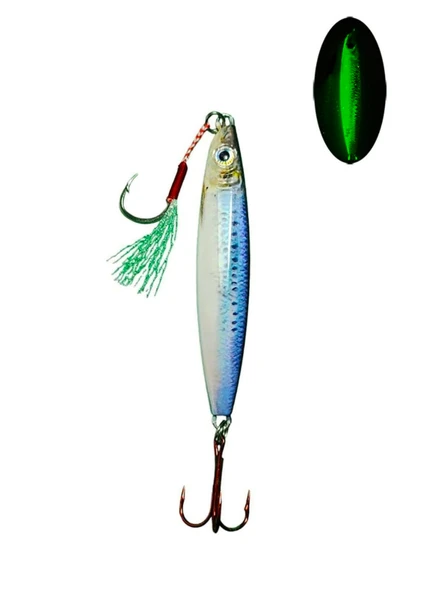 S.F. Sardalya Jig 34g - Sahte Yem Kaşık Rapala -Levrek, Palamut, Lüfer, Çinekop, Turna İçin En İyi Glow Jig Yem ürün görseli 1