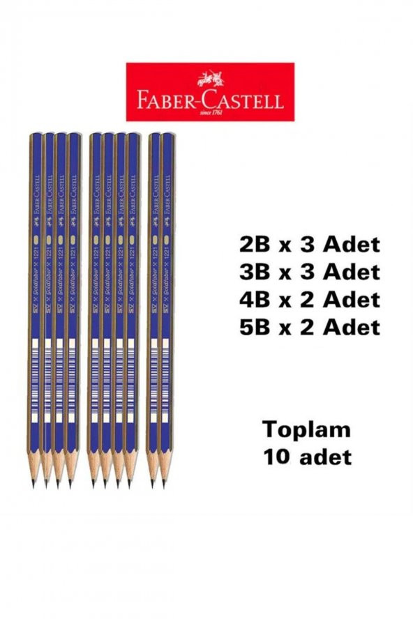 Dereceli Kalem Seti 10 Adet (2B 3 ADET 3B 3 ADET 4B 2 ADET 5B 2ADET) ürün görseli 1