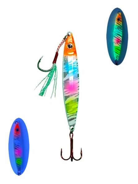 S.F. Sardin Jig 20gr - 60mm - Sahte Yem Kaşık Rapala -Levrek, Palamut, Lüfer, Çinekop, Turna Jig Yem -Zebra Glow ürün görseli 1