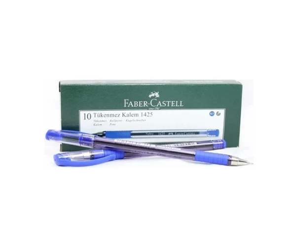 Faber Castell 1425 Tükenmez Kalem 10'lu - Mavi ürün görseli 1