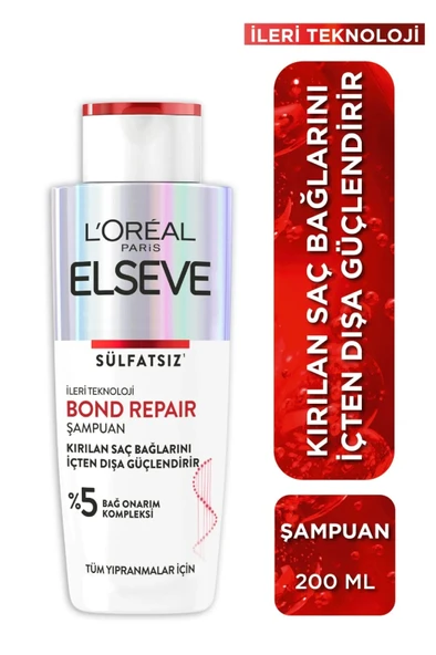 Elseve Bond Repair Tüm Yıpranmalar Için Saç Bağlarını Güçlendirici Şampuan 200ml ürün görseli 1