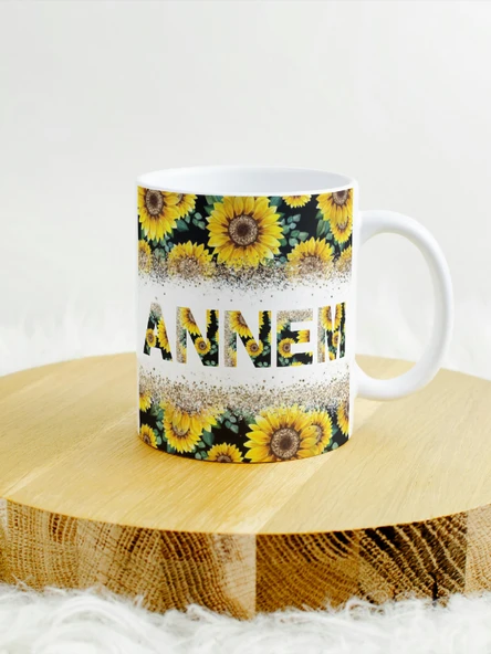 DeepCraft Anneler Günü 'Annem' Mug Hediyelik Kupa 300ML ürün görseli 1