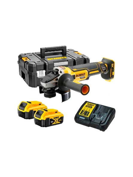 DEWALT DCG405P2 18V 5.0AH LI-ON ÇİFT AKÜLÜ KÖMÜRSÜZ AVUÇ TAŞLAMA ürün görseli 1