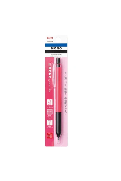 Tombow MonoGraph Mekanik Uçlu Kalem 0,5mm Blisterli Neon Pembe ürün görseli 1