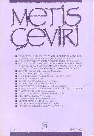 Metis Çeviri 16 Yaz 1991 ürün görseli 1