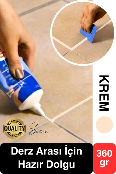 Premium Fayans Arası Krem Hazır Derz Dolgu Gaga Uç Tüp Mermer Mutfak Banyo Zemin Duvar Onarıcı ürün görseli 1